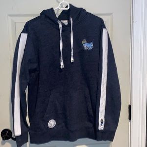 Navy Blue Hoodie with White Accents